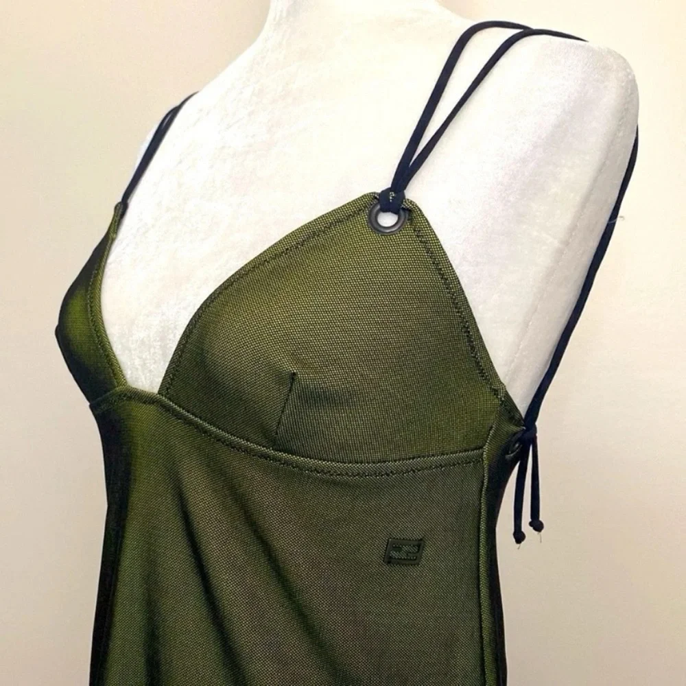 Y2K Fendi lime Green with black micro mesh Mini Dress - Picture 5 of 16